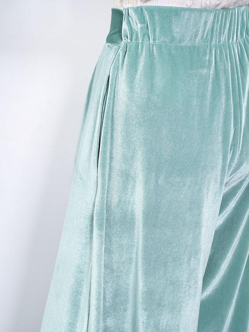 Pleated Velvet Culottes