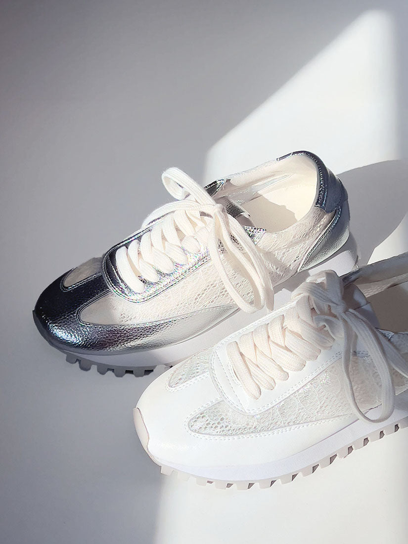 Lace Trim Trainers (Display Sale)
