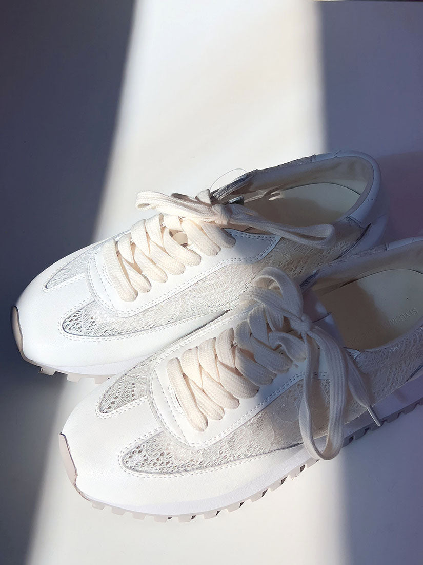 Lace Trim Trainers (Display Sale)