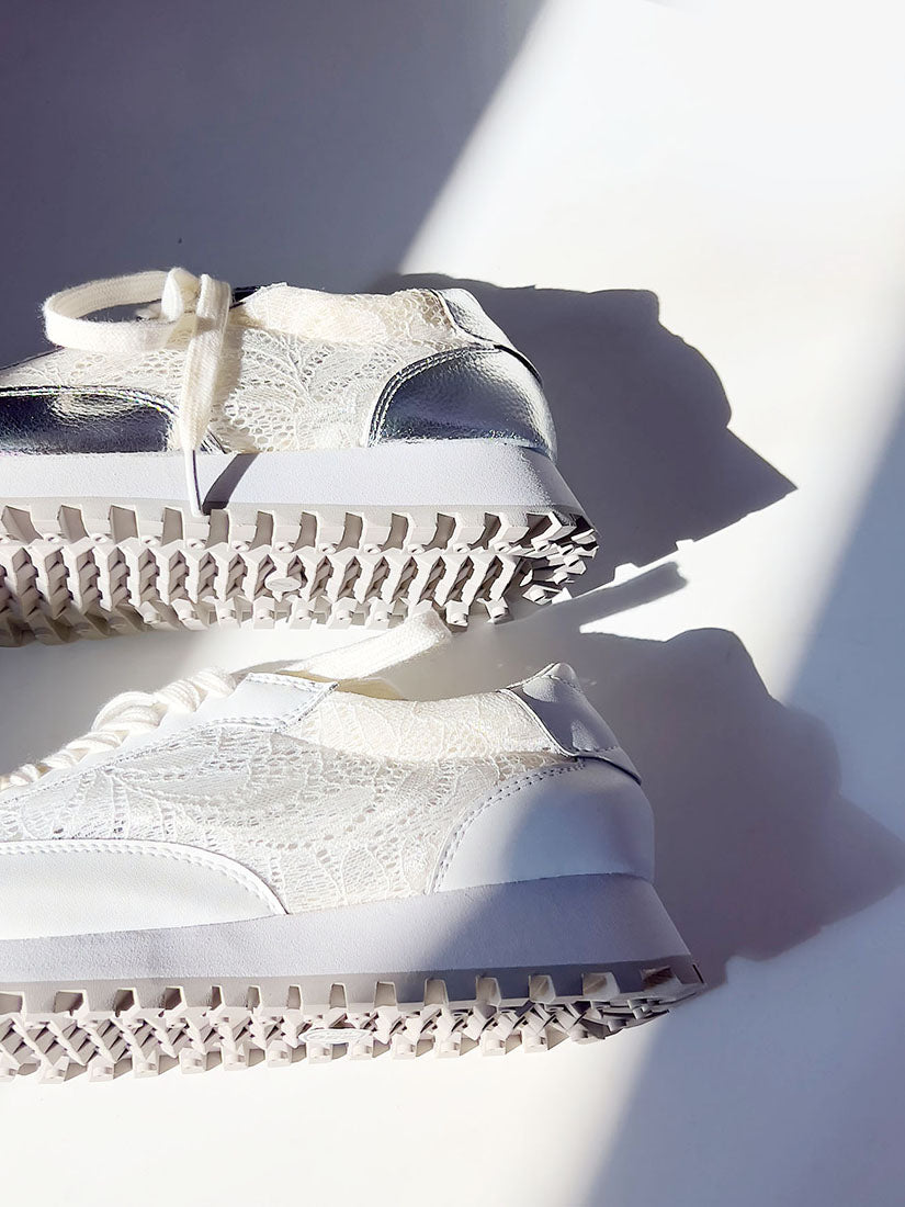Lace Trim Trainers (Display Sale)