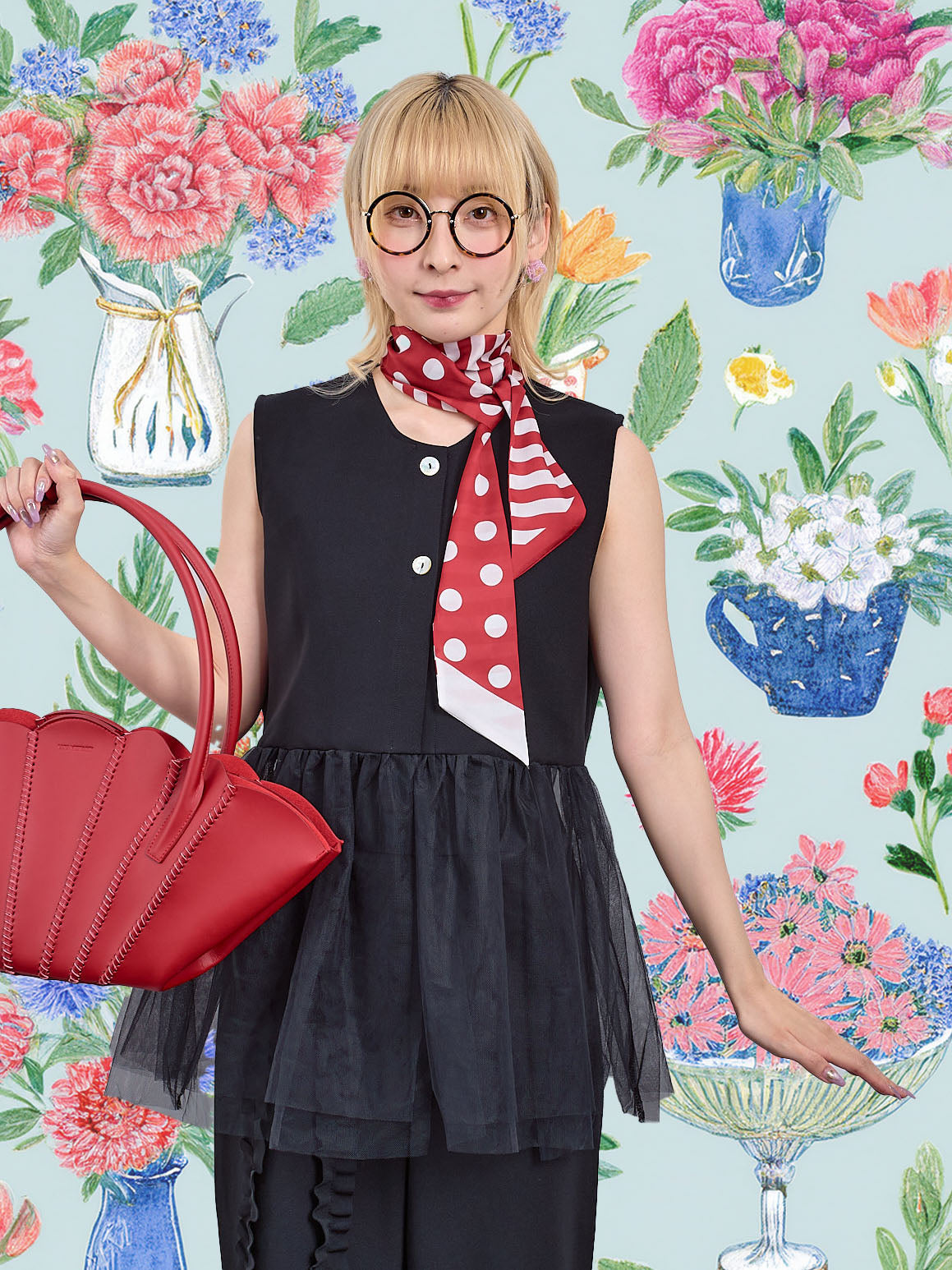 Polka Dot Striped Printed Scarf (2 Colours)