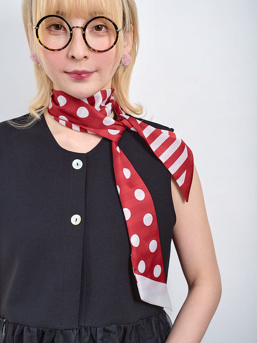 Polka Dot Striped Printed Scarf (2 Colours)