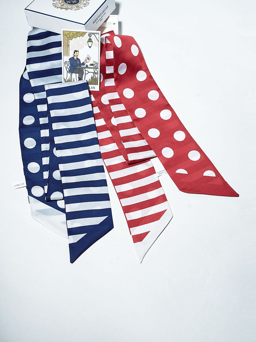 Polka Dot Striped Printed Scarf (2 Colours)
