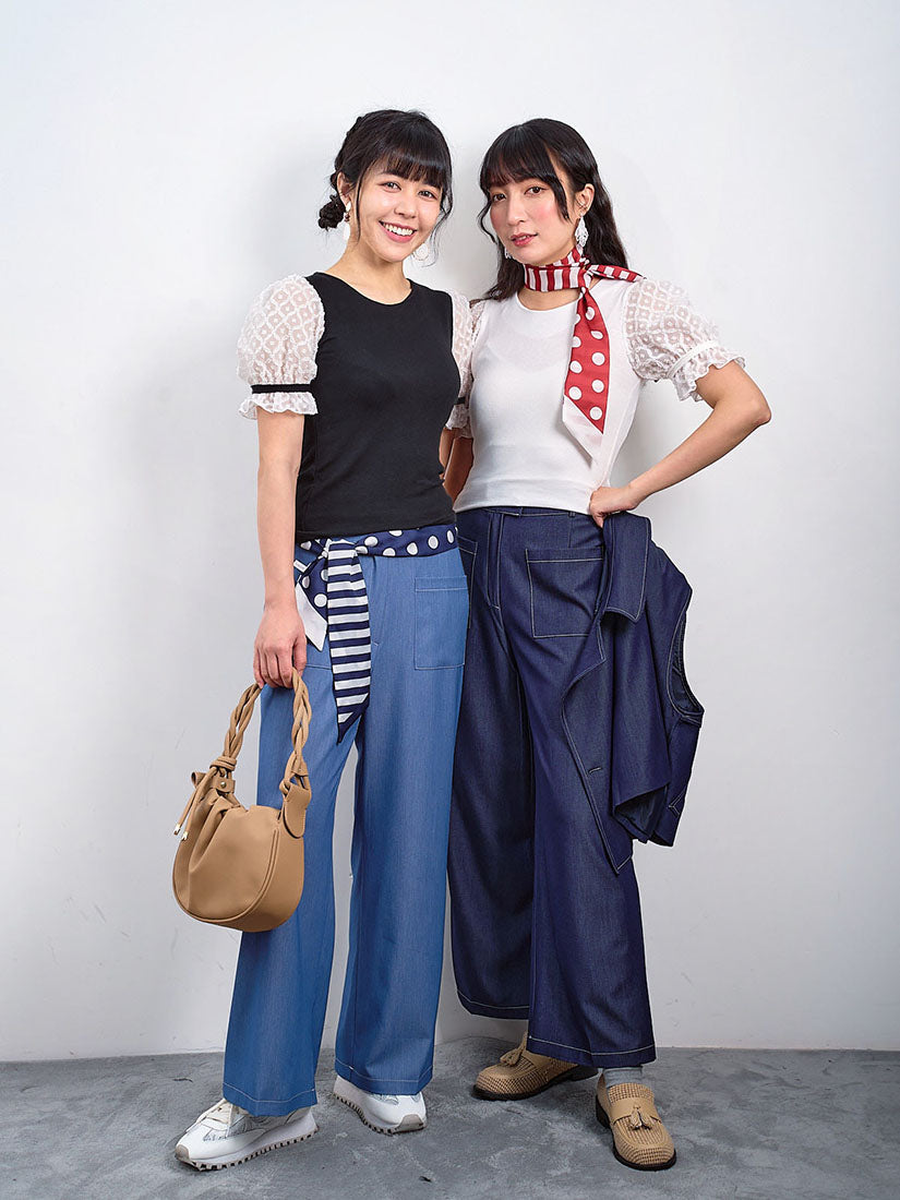 Polka Dot Striped Printed Scarf (2 Colours)