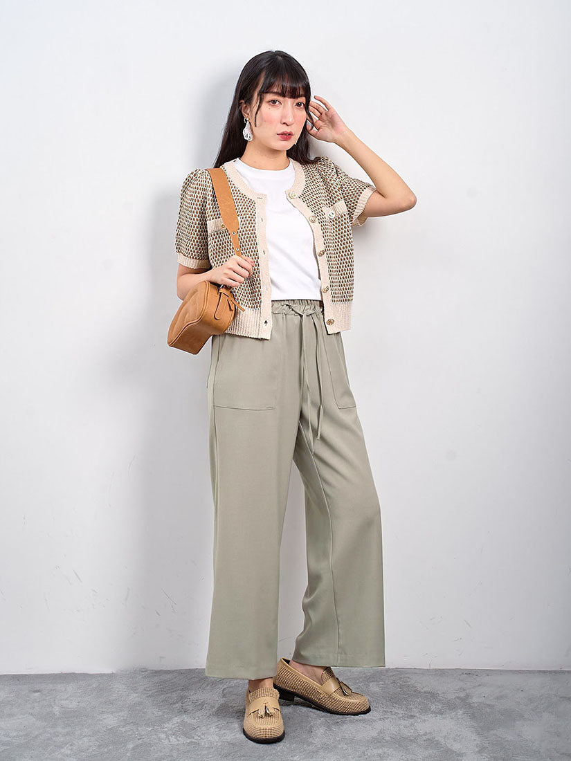 Textured Knit Short Sleeve Cardigan (2 Colours)