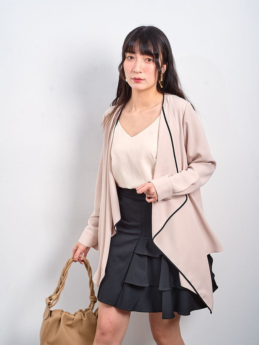 Belted Waterfall Front Jacket (2 Colours)