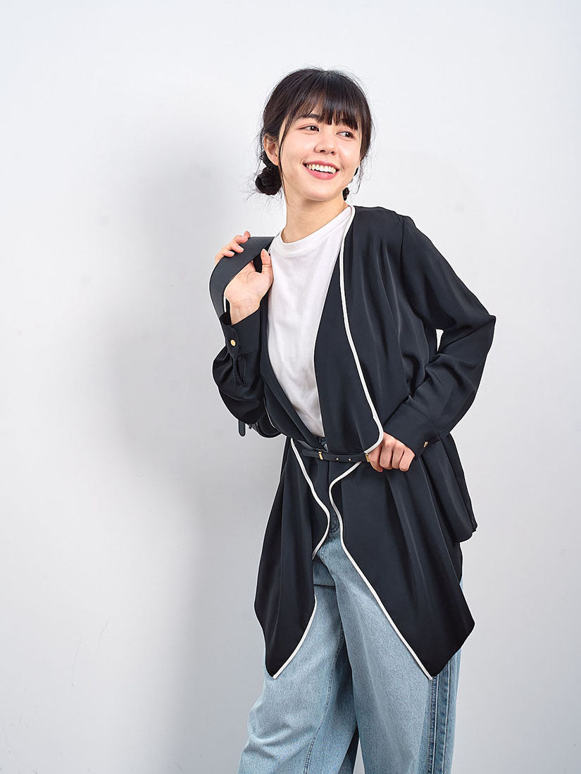 Belted Waterfall Front Jacket (2 Colours)