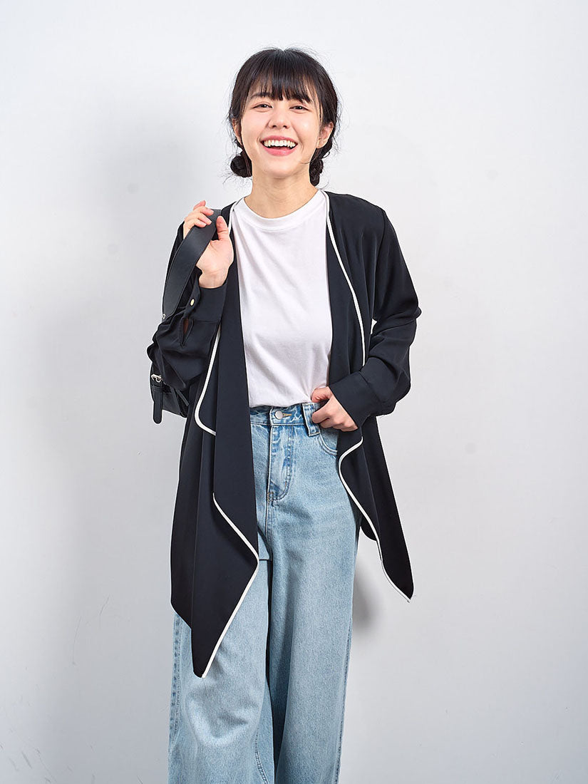 Belted Waterfall Front Jacket (2 Colours)