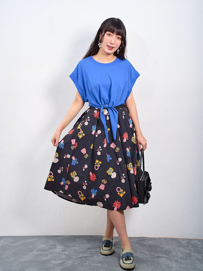 Flowers Vase Printed Skirt