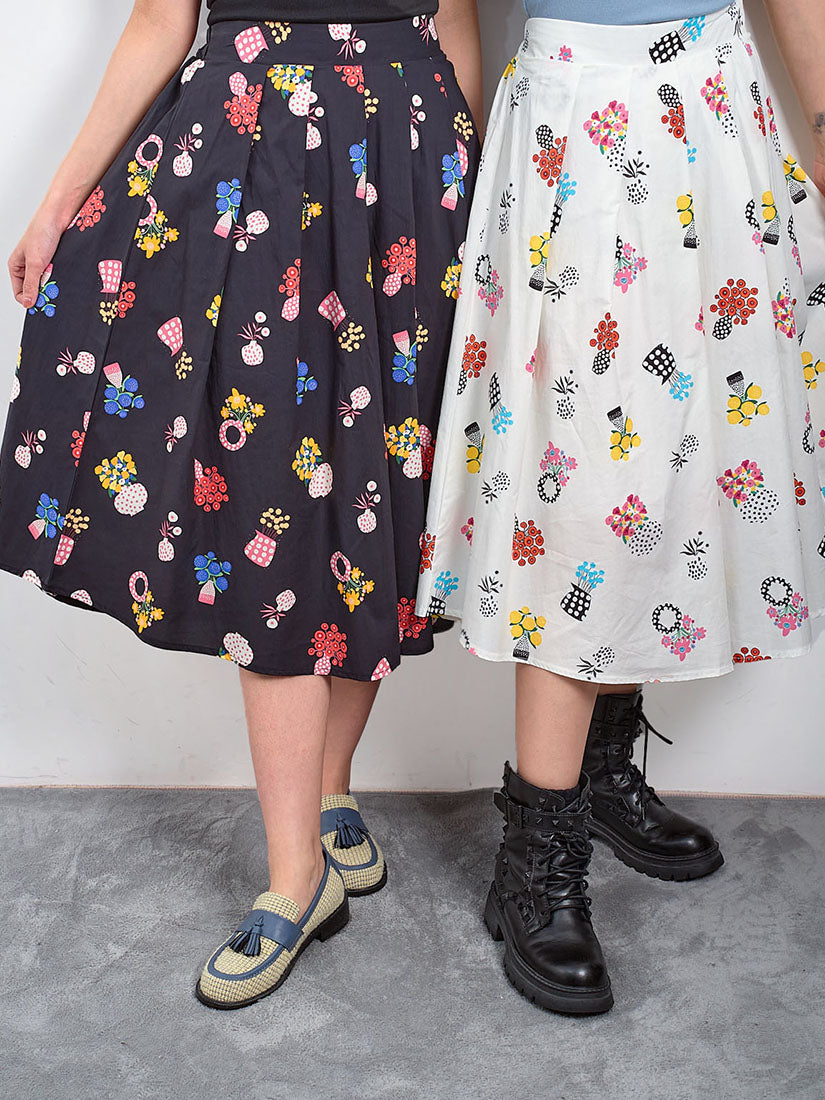 Flowers Vase Printed Skirt