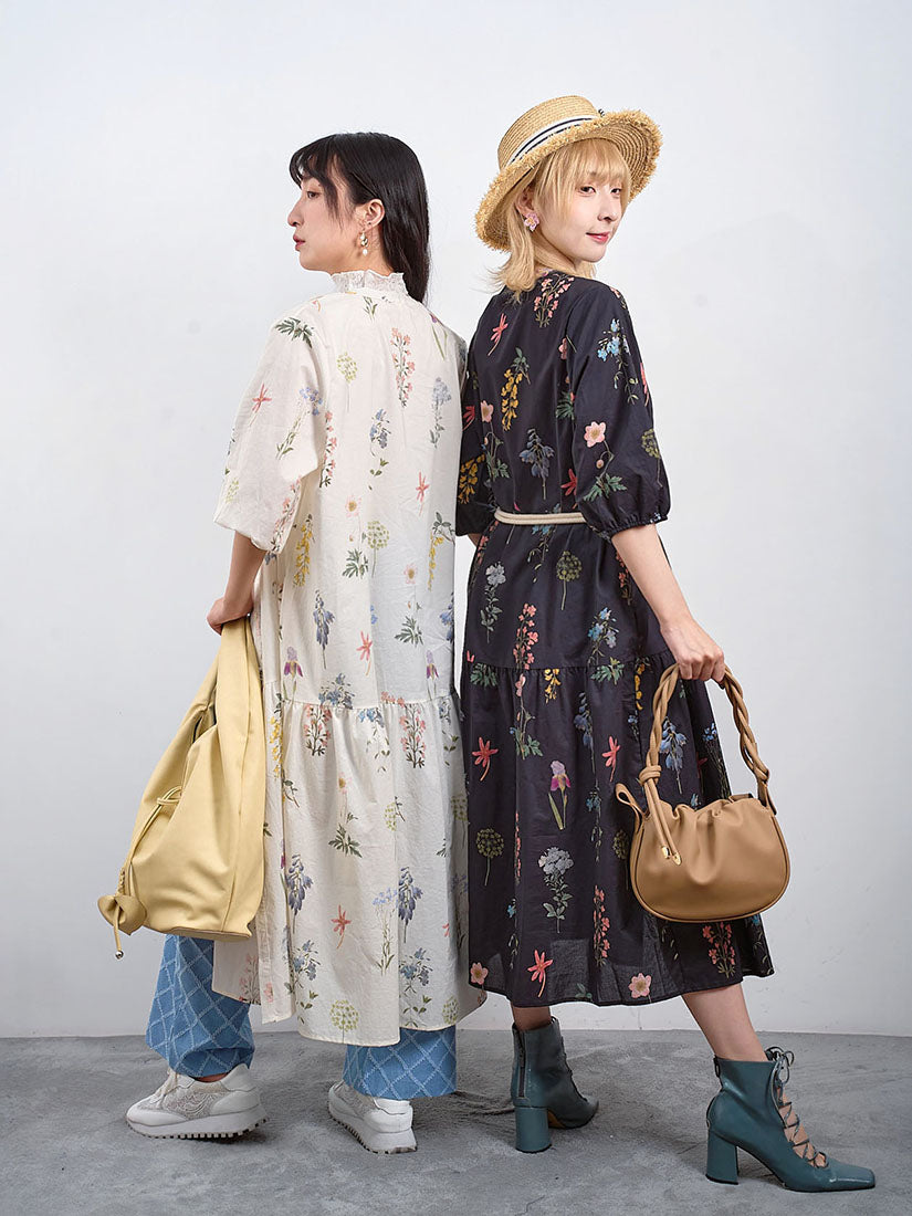 Floral Printed Button Up Shirt Dress (2 Colours)