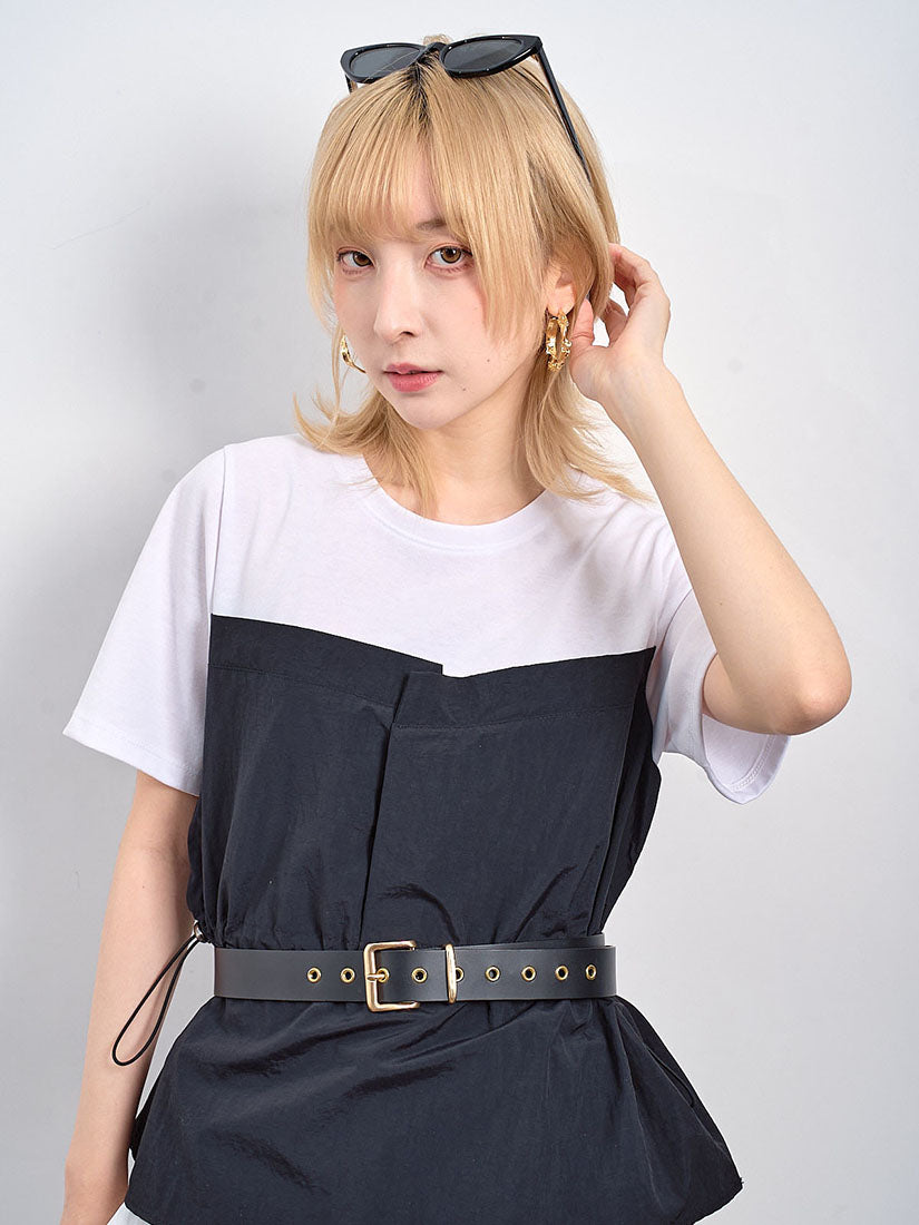 Drawstring Waist Tube Top Tee (2 Colours)