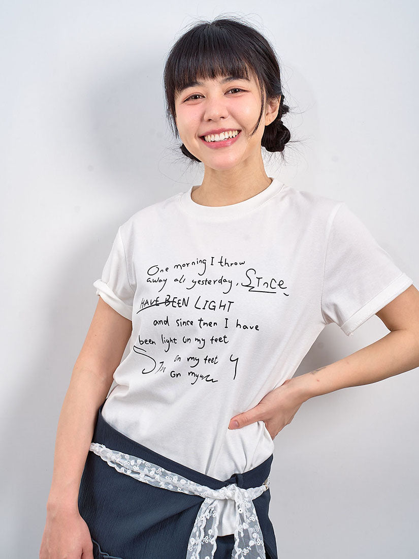 Message Tee With Pearl Lace Waist Chain (2 Colours)