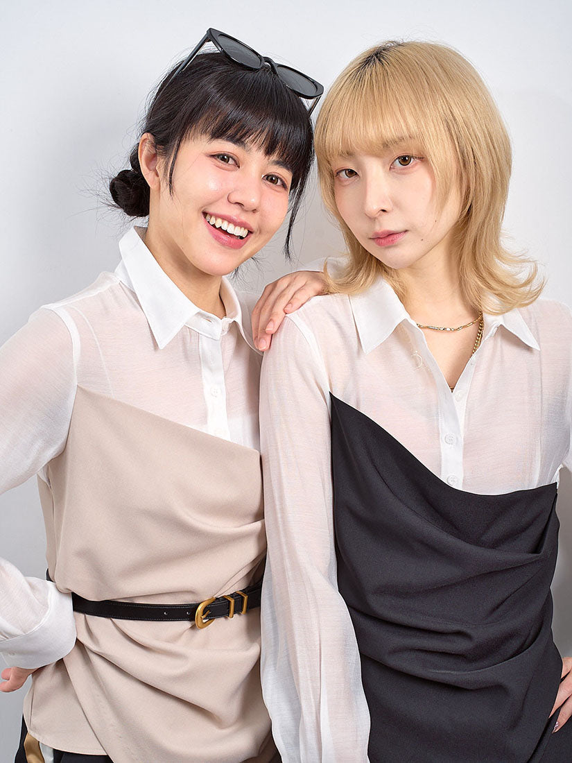 Drape Panel Tube Top Shirt (2 Colours)