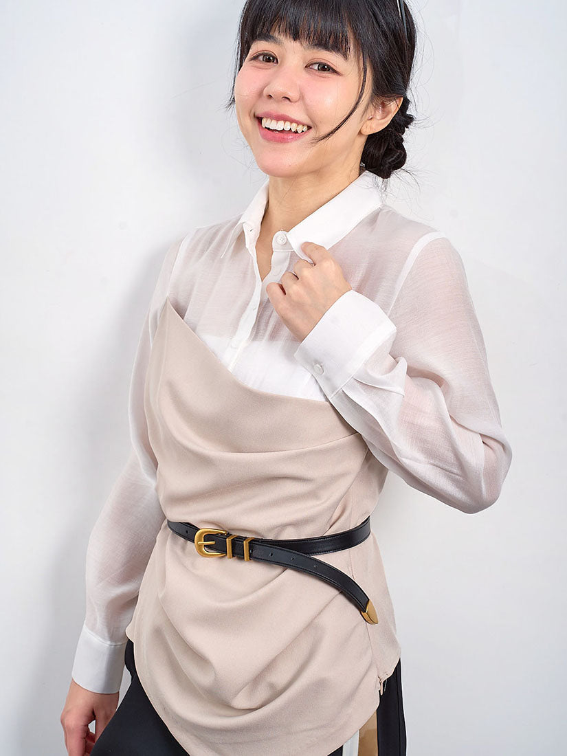 Drape Panel Tube Top Shirt (2 Colours)