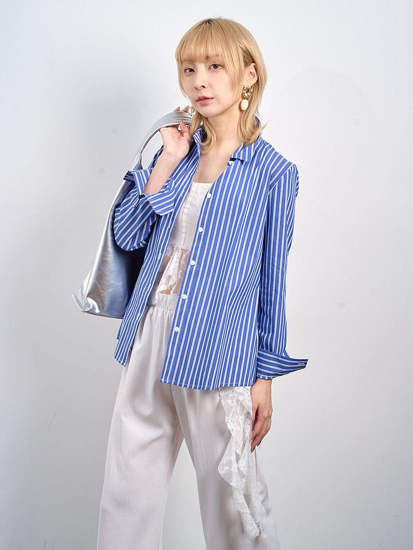 Layered Back Striped Shirt