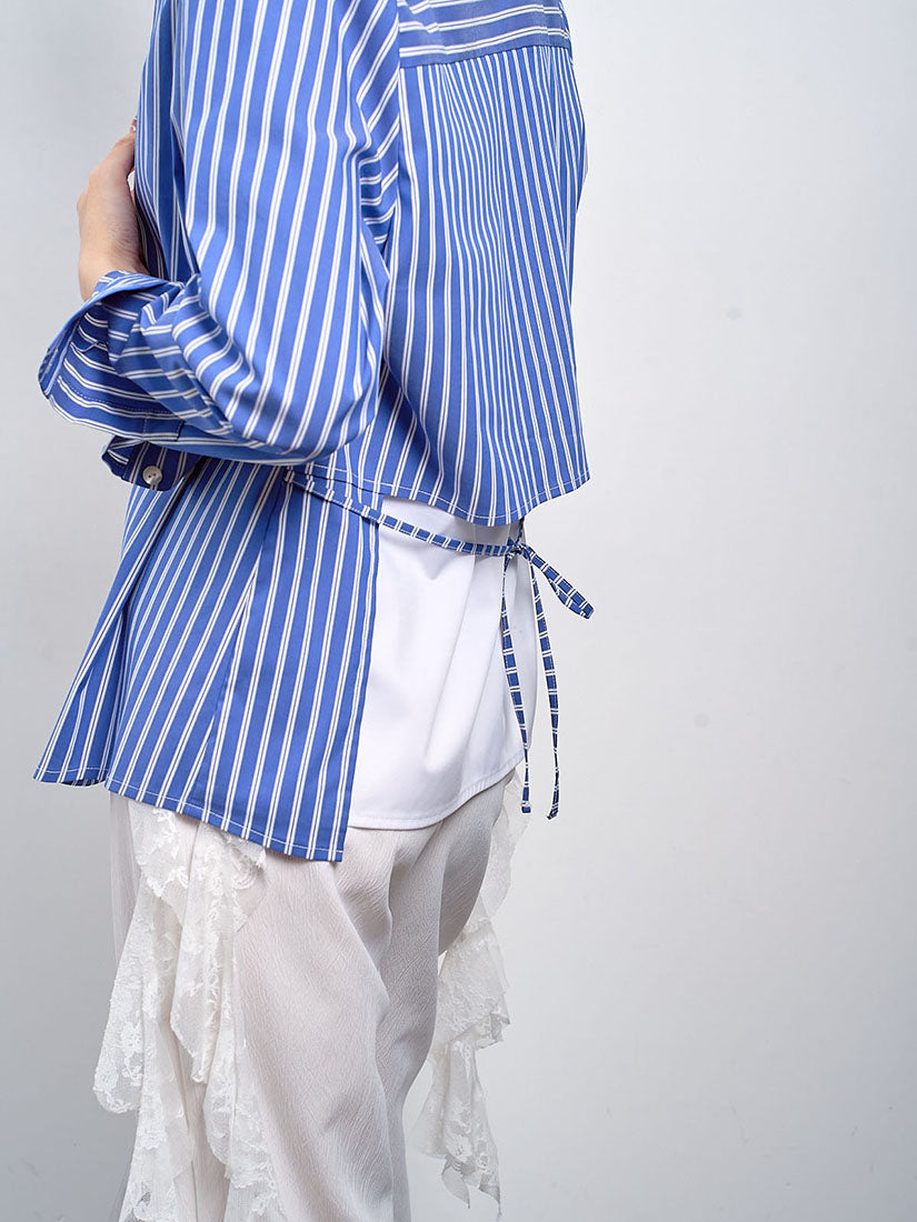Layered Back Striped Shirt