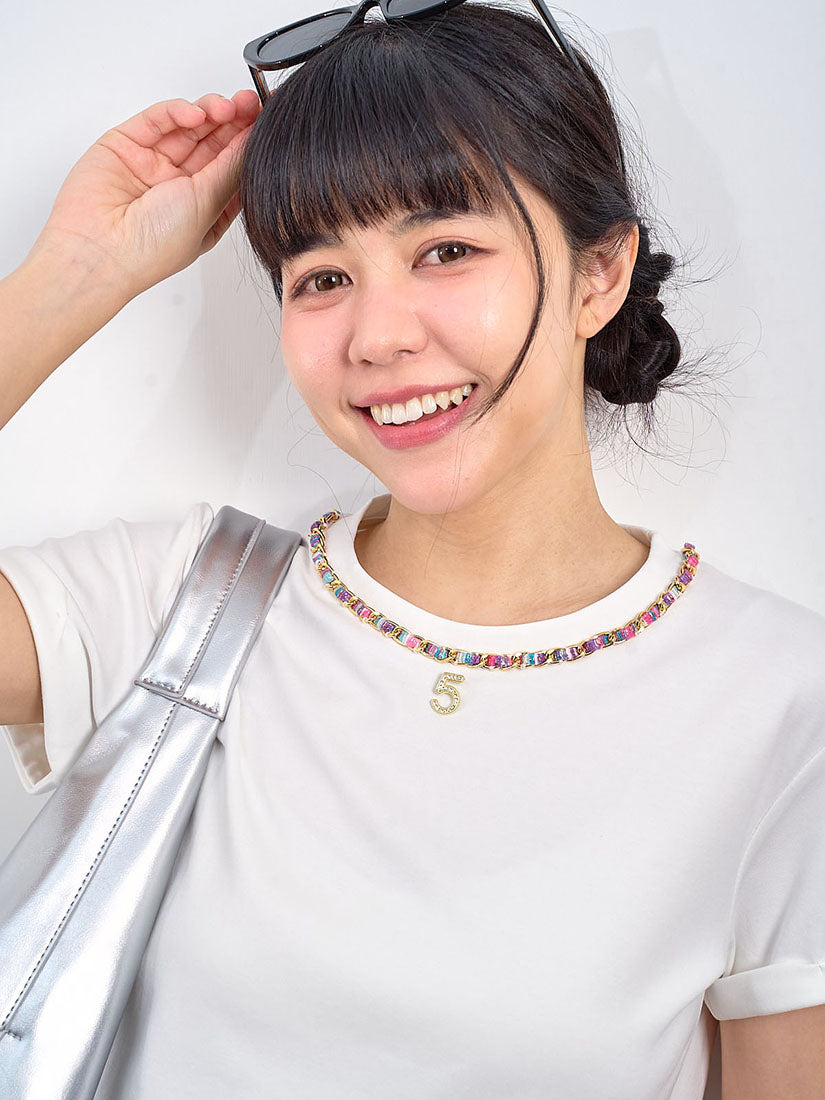 Coloured Chain Trim No.5 Tee (2 Colours)