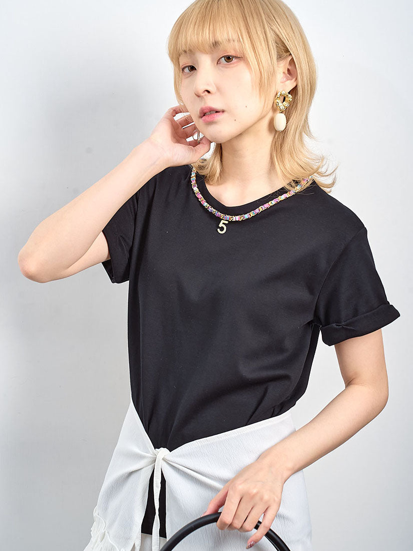 Coloured Chain Trim No.5 Tee (2 Colours)