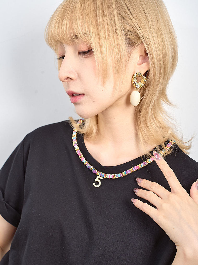 Coloured Chain Trim No.5 Tee (2 Colours)