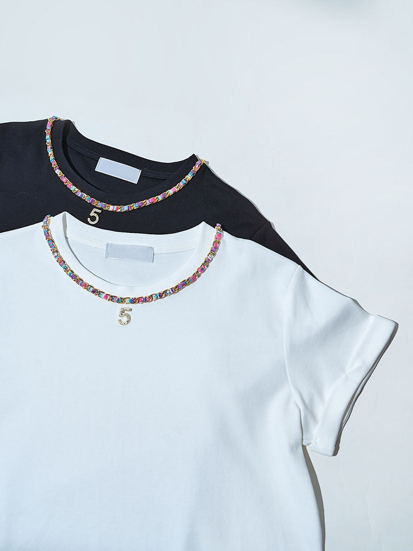 Coloured Chain Trim No.5 Tee (2 Colours)