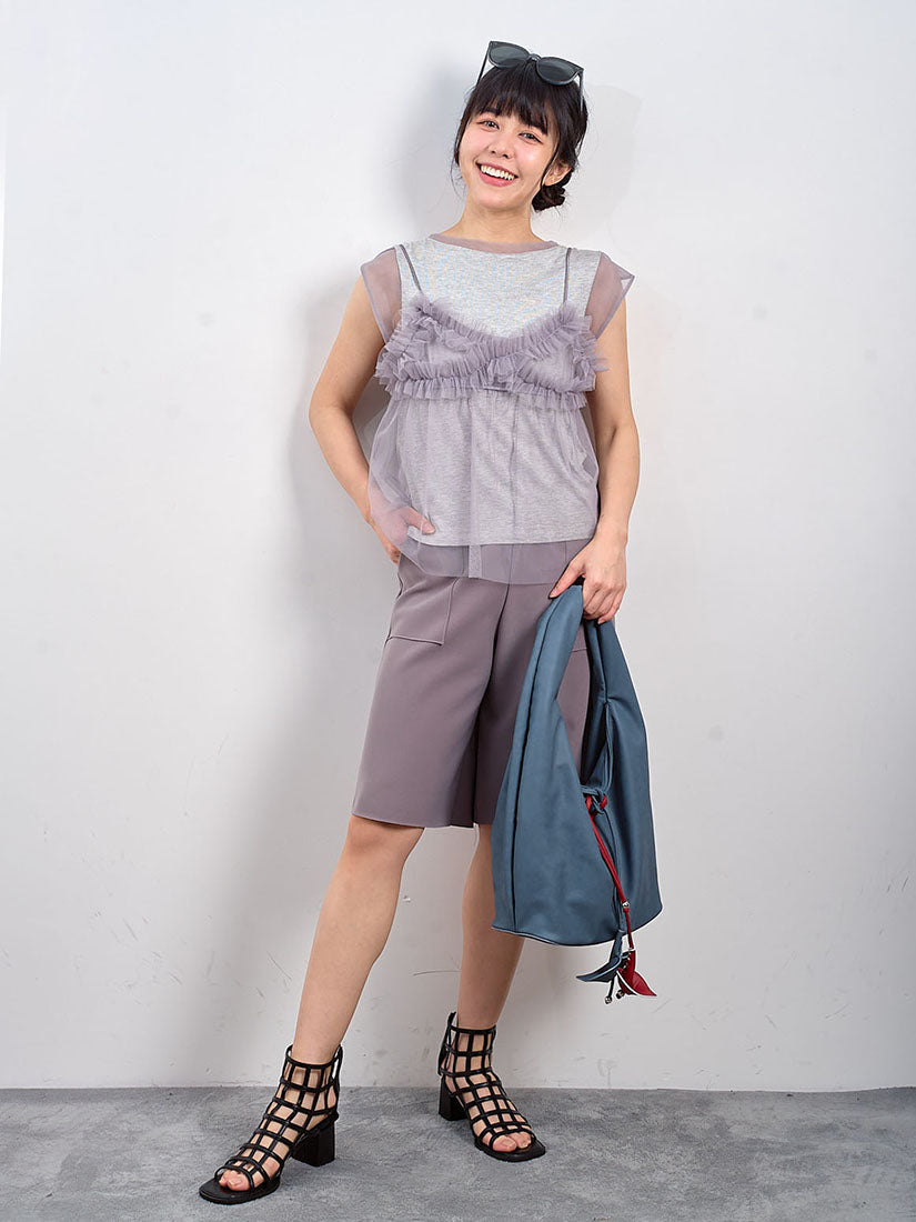 Grid Heeled Sandals(Display Sale)
