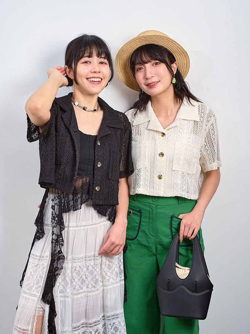 Lace Short Sleeve Crop Jacket (2 Colours)
