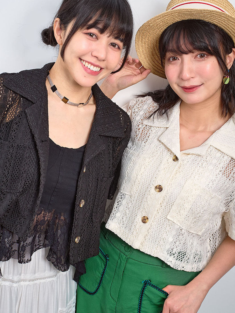 Lace Short Sleeve Crop Jacket (2 Colours)