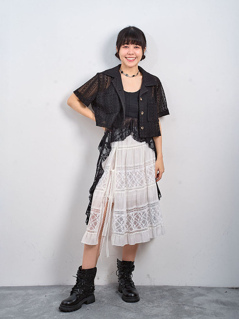 Lace Short Sleeve Crop Jacket (2 Colours)