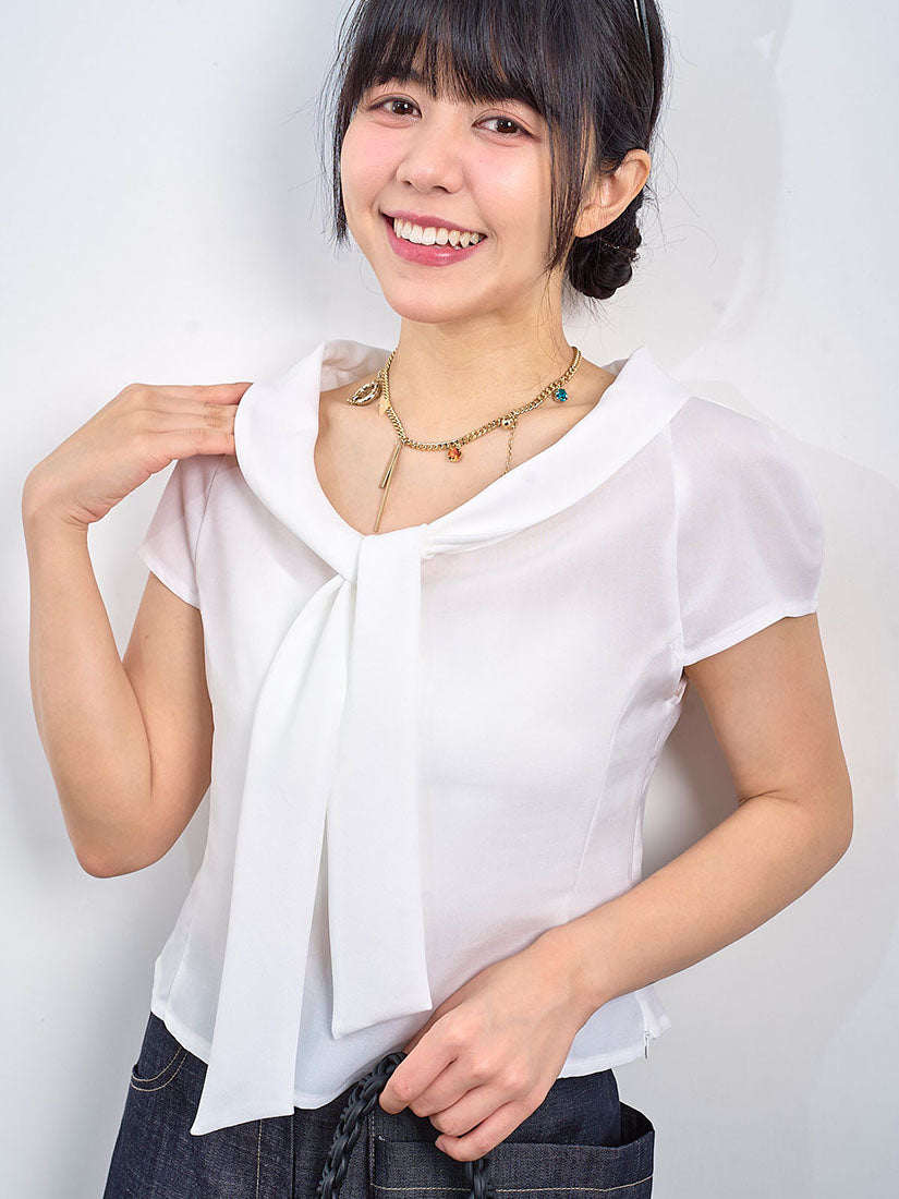Tie Scoop Neck Cap Sleeve Top (2 Colours)