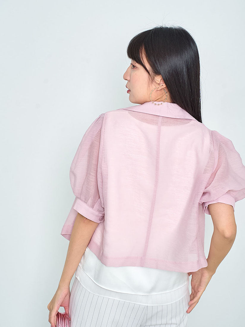 Sheer Double Breast Crop Blazer (2 Colours)