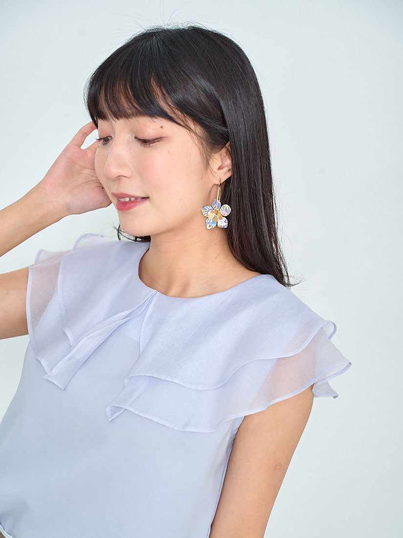 Double Chiffon Collar Sleeveless Top (2 Colours)