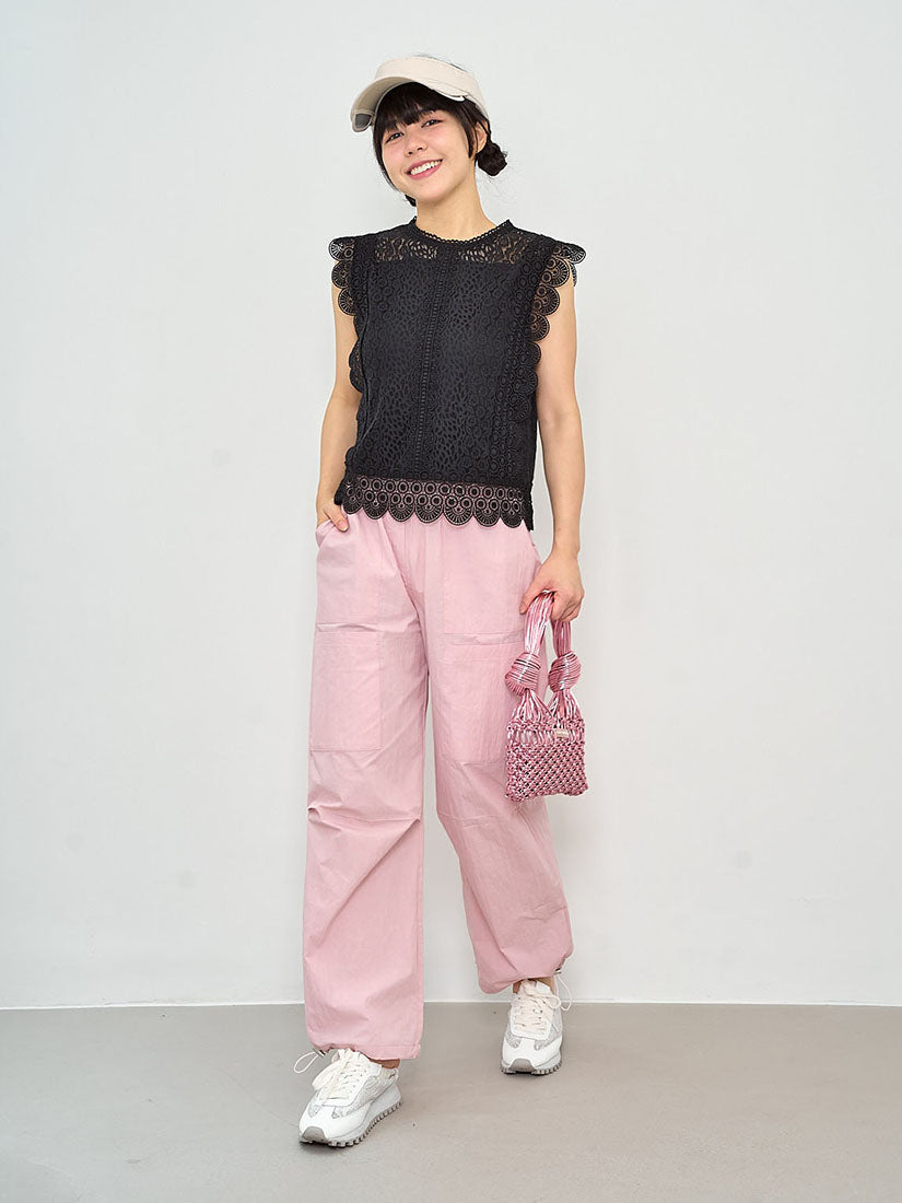 Lace Allover Sleeveless Top (2 Colours)