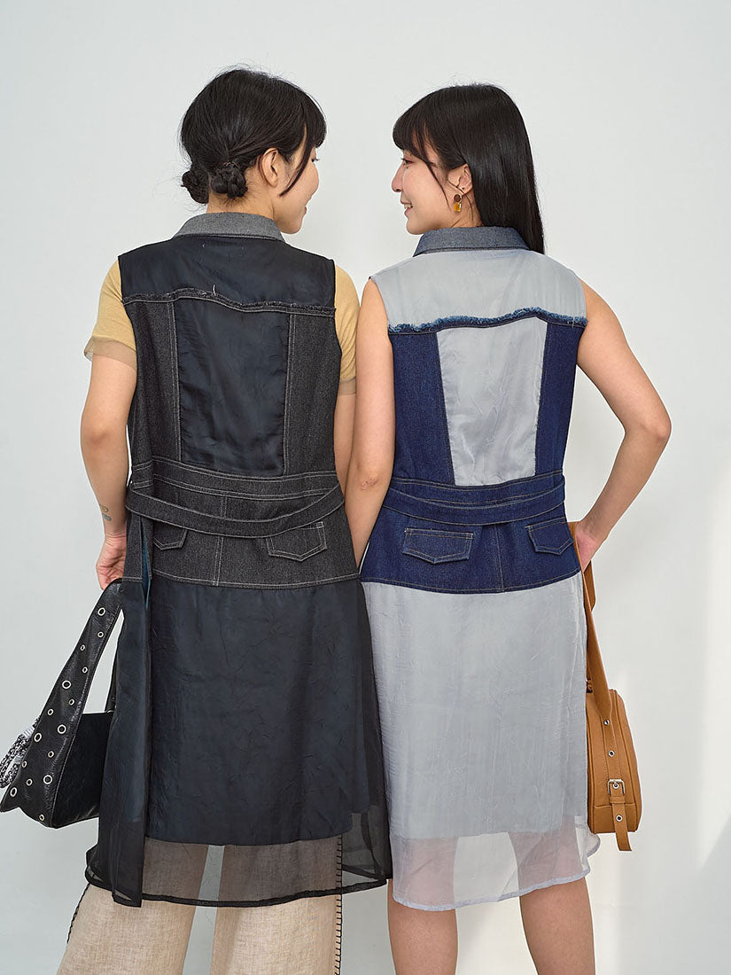 Denim Patch Shirt Dress (2 Colours)