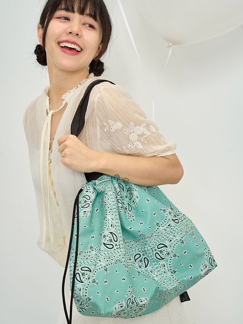Paisley Drawstring Tote Bag (2 Colours)