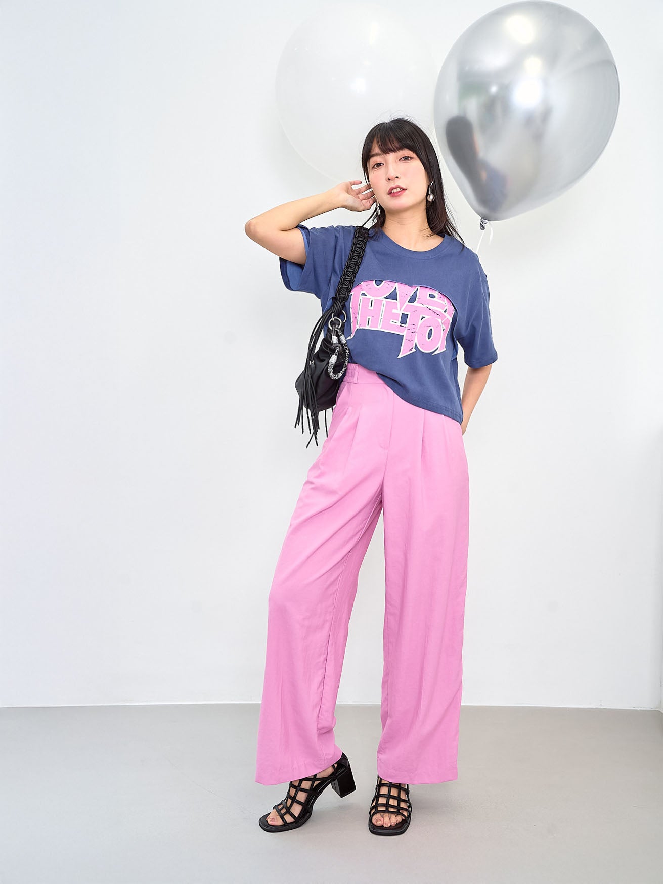 Linen Look Pleated Wide Leg Pants (2 Colours)