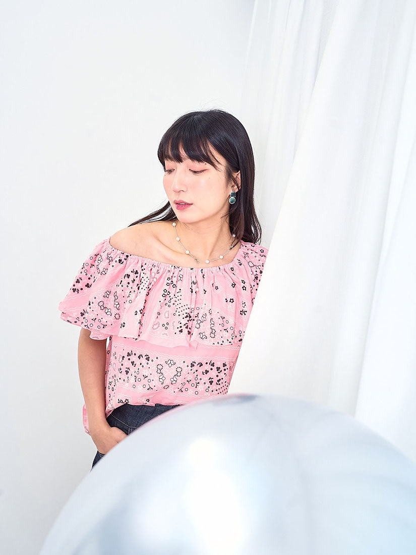 Off Shoulder Printed Top (2 Colours)
