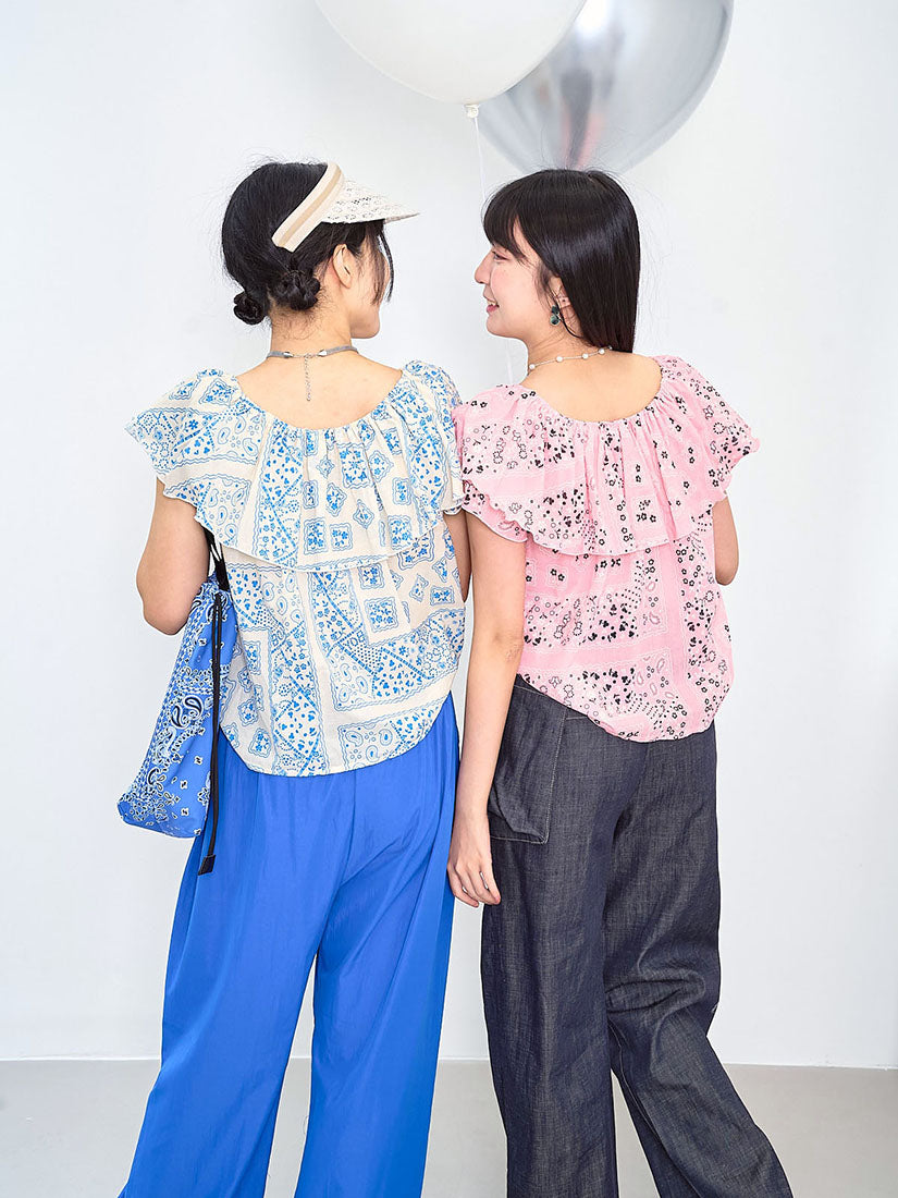 Off Shoulder Printed Top (2 Colours)