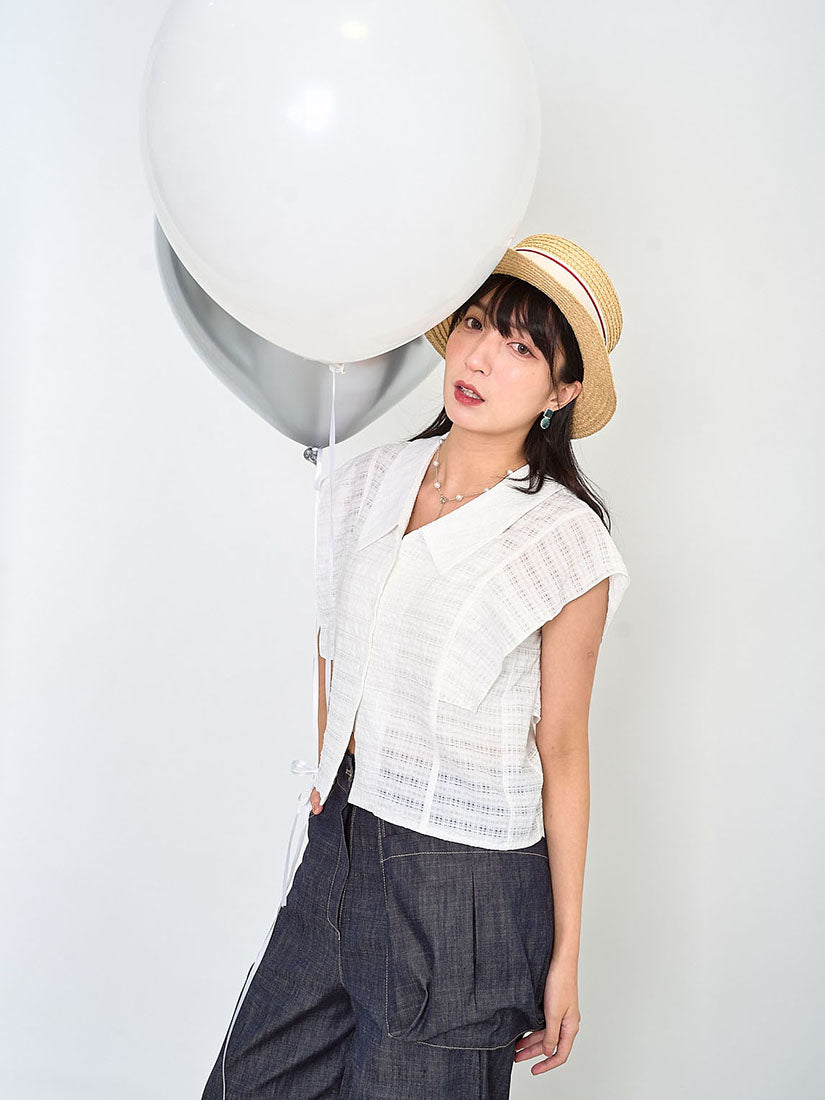 See Through Plaid Vest Jacket (2 Colours)