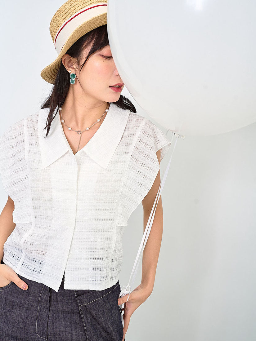 See Through Plaid Vest Jacket (2 Colours)