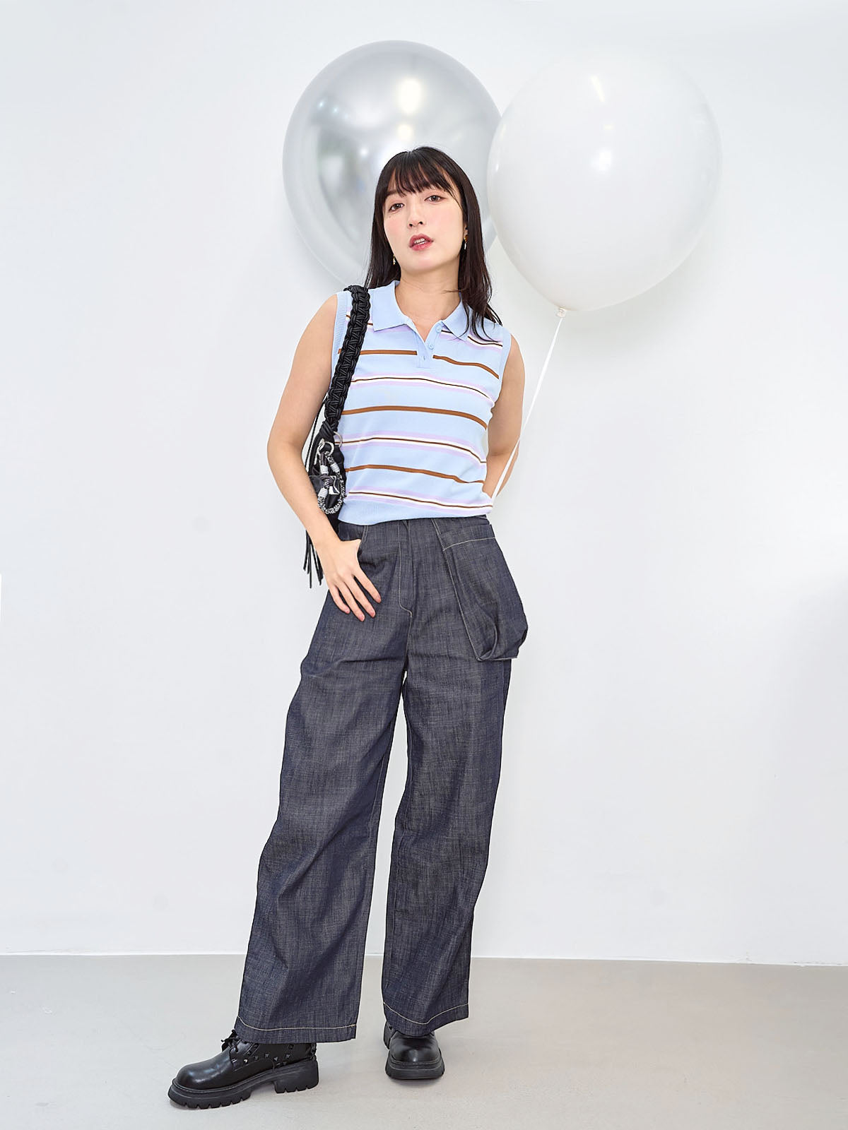 Pouch Pocket Denim Pants