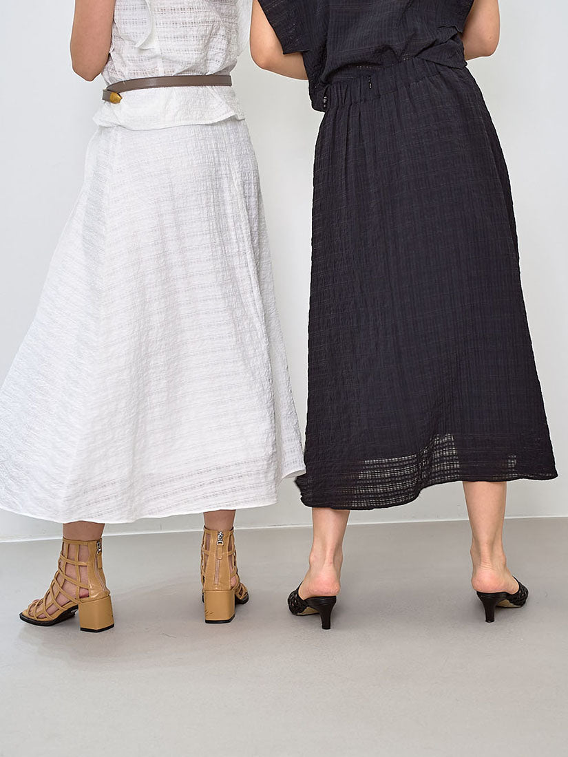 See Through Plaid Pleated Skirt (2 Colours)