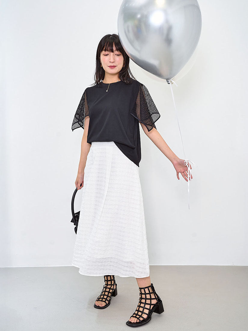 Net Cape Sleeve Top (2 Colours)