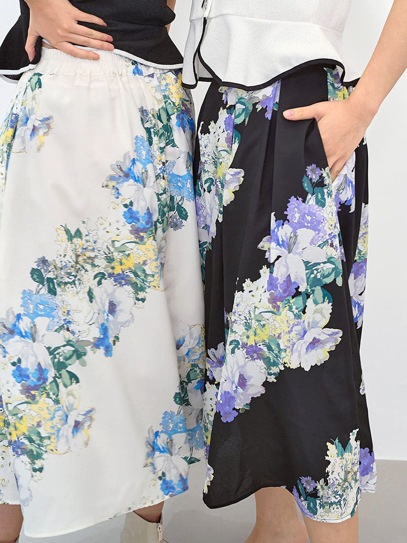 Floral Printed Midi Skirt