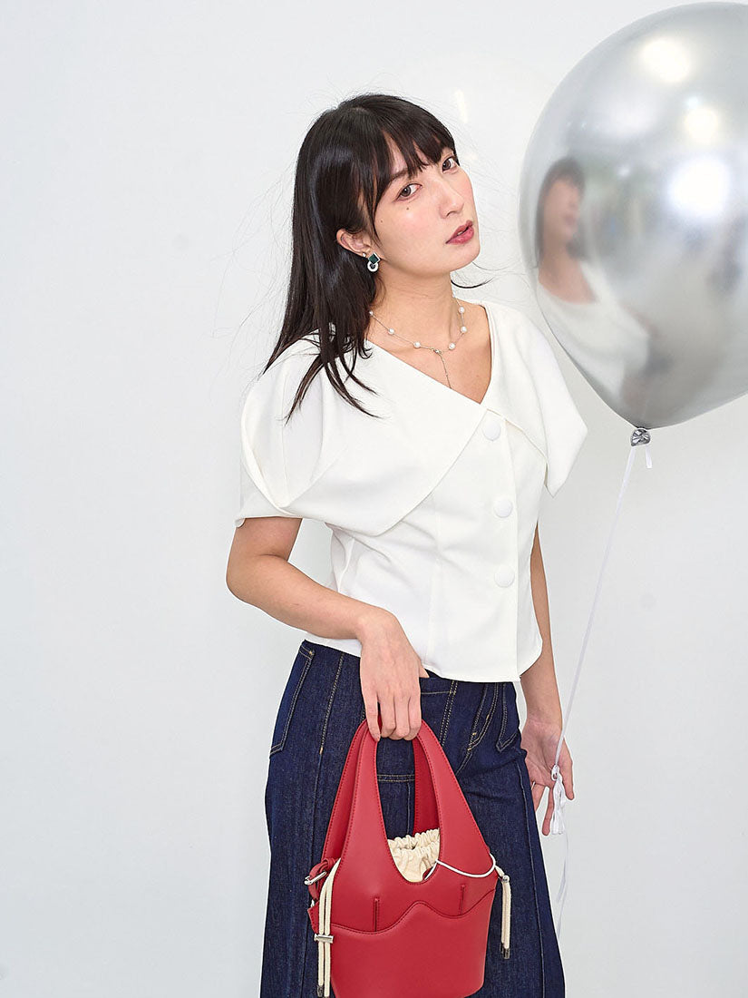 Cocoon Cape Sleeve Button Up Top (2 Colours)