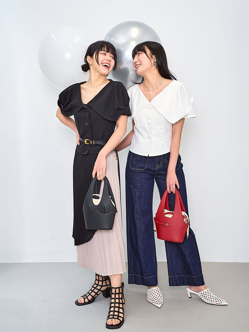 Cocoon Cape Sleeve Button Up Top (2 Colours)