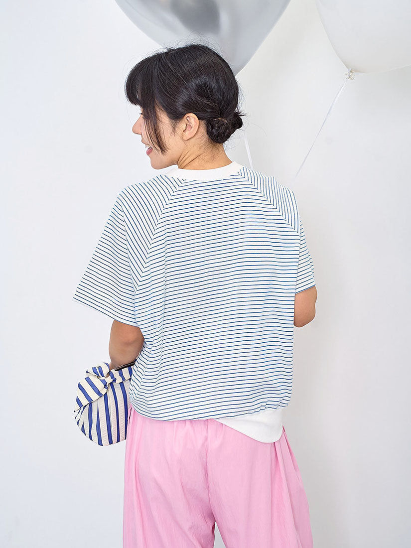Sailor Seagull Applique Striped Tee