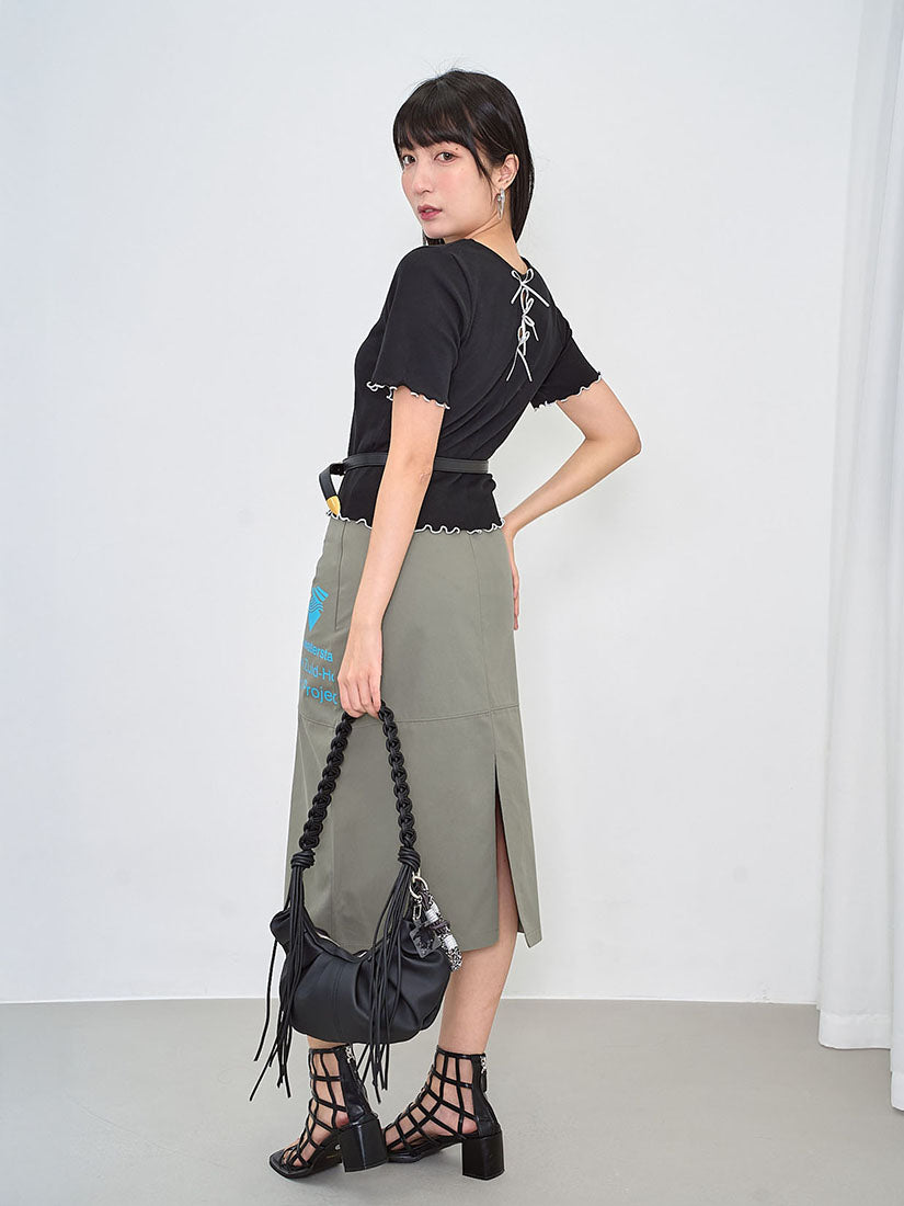 Ribbon Bow Key Hole Back Top