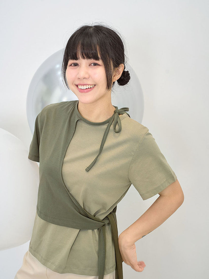 Layered Tie Waist Tee (2 Colours)