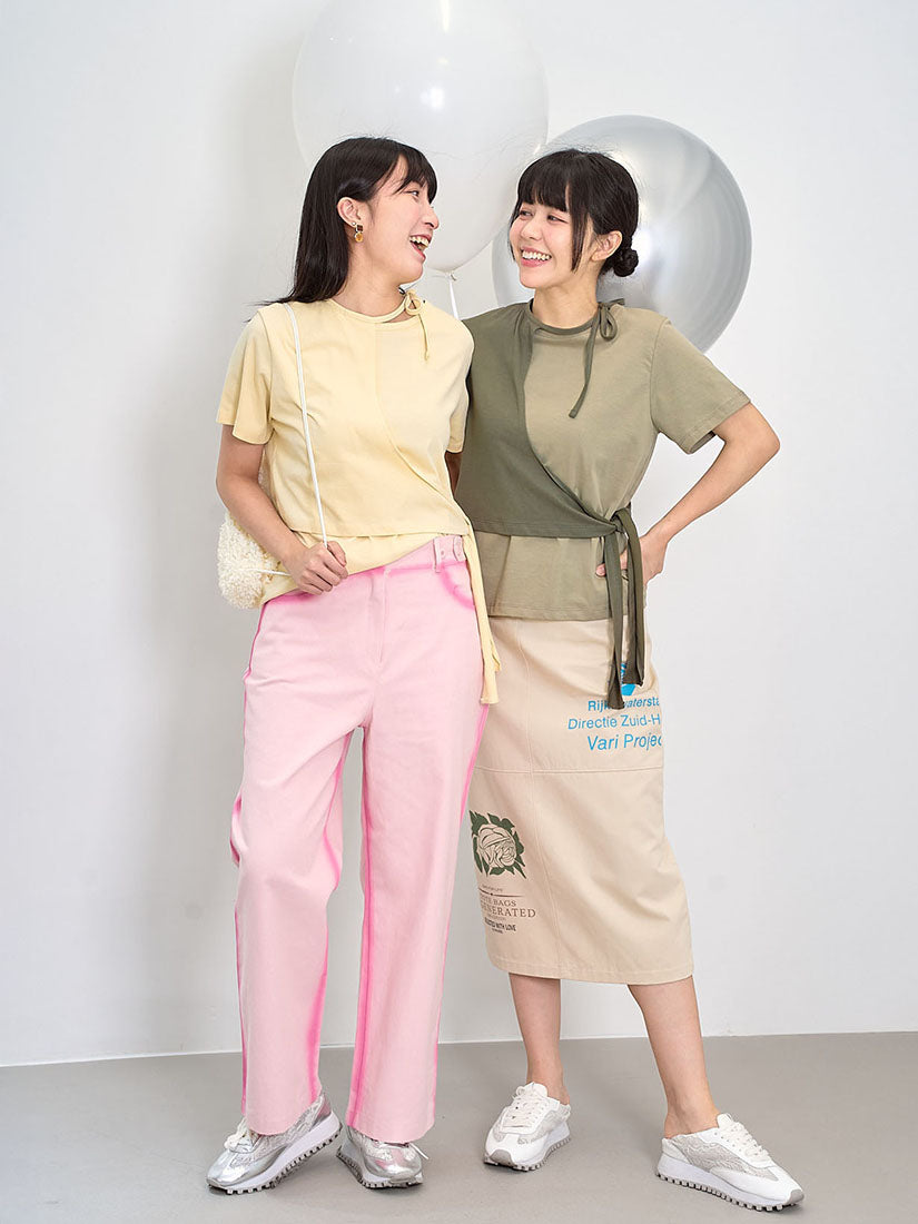 Layered Tie Waist Tee (2 Colours)